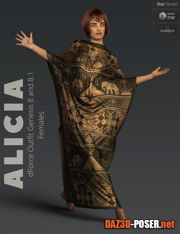 Dawnload dForce Alicia Outfit for Genesis 8 & 8.1 Females for free