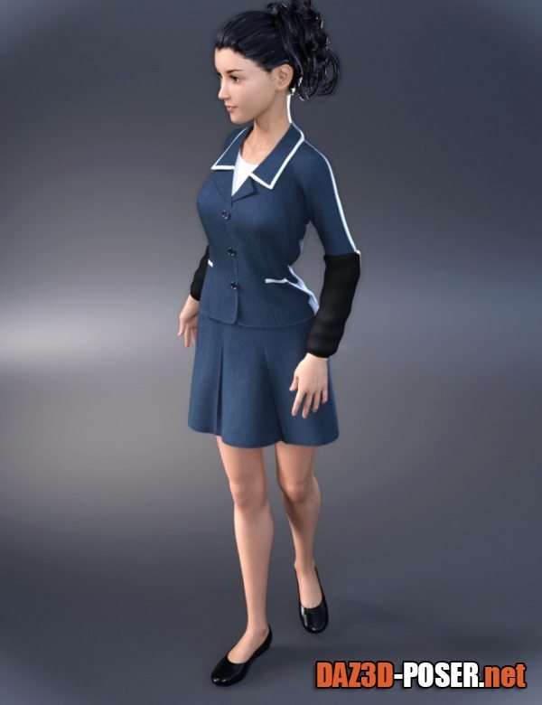 Dawnload dForce Retro Office Outfit for Genesis 8 Female(s) for free