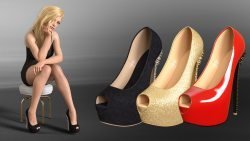 Peep Toe Platform Pumps with Spiked Heel for G8F and G8.1F