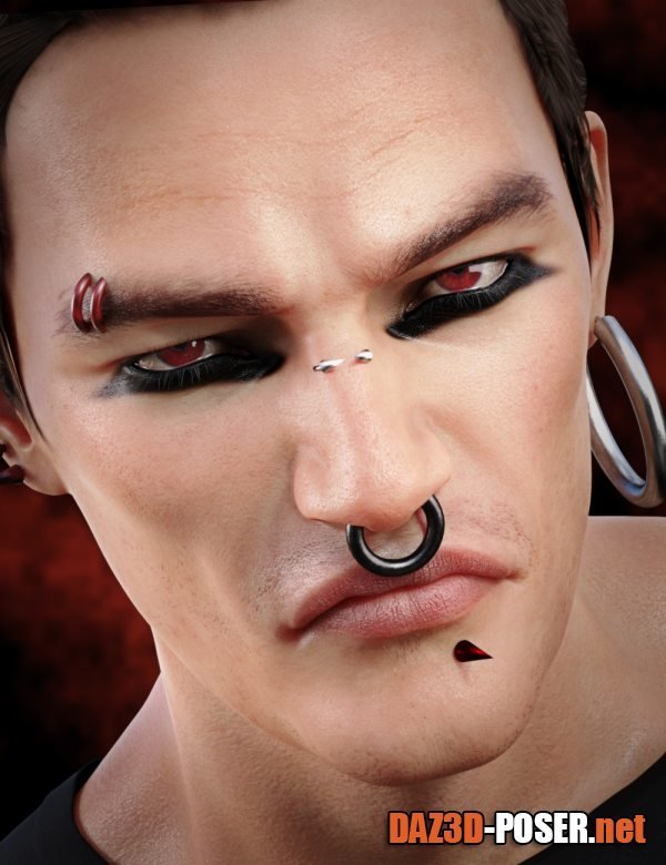 Dawnload Devilish Piercing for Genesis 8 and 8.1 Males for free