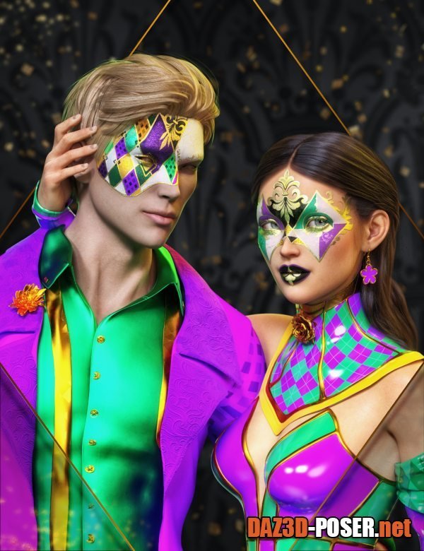 Dawnload FPE Mardi Gras Geoshell Makeup for Genesis 8 and 8.1 for free