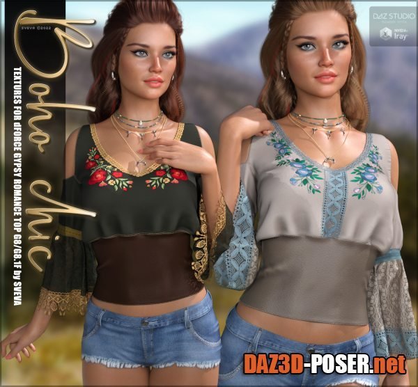 Dawnload Boho Chic Textures for dForce Gypsy Romance Top for free