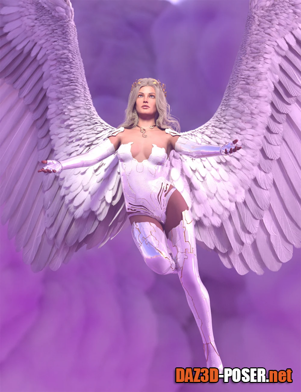 Dawnload Guardian Angel Hierarchical Poses for Genesis 8.1 Female and Avija Wings for free