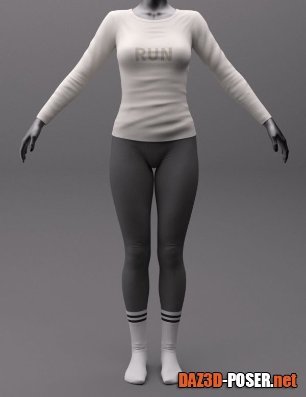 Dawnload HY Sporty Outfit for Genesis 8 and 8.1 Females for free