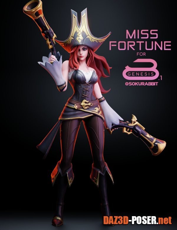 Dawnload Miss Fortune For Genesis 8 and 8.1 Female for free