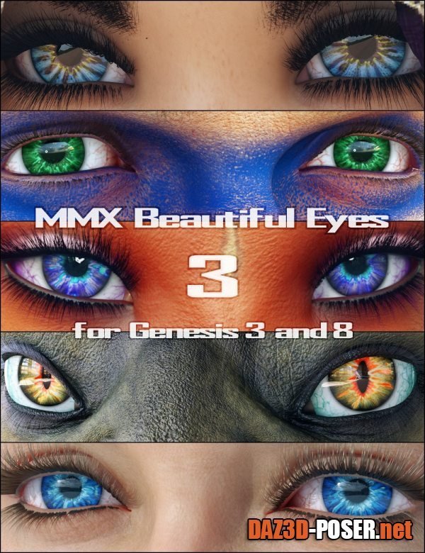 Dawnload MMX Beautiful Eyes 3 for Genesis 3, 8 and 8.1 for free