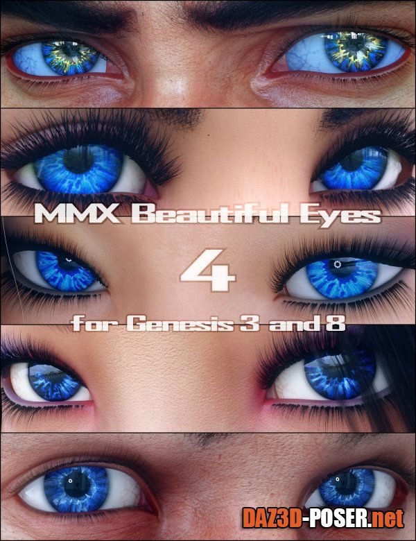 Dawnload MMX Beautiful Eyes 4 for Genesis 3, 8, and 8.1 for free