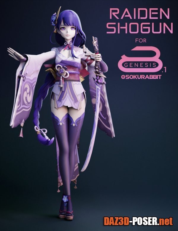 Dawnload Raiden Shogun For Genesis 8 and 8.1 Female for free