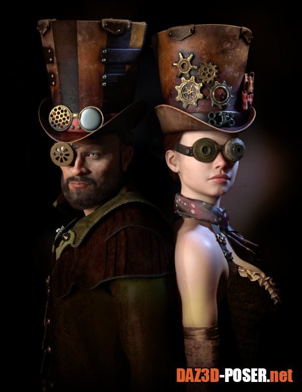 Dawnload Steamy Hats and Glasses Bundle for Genesis 8 for free