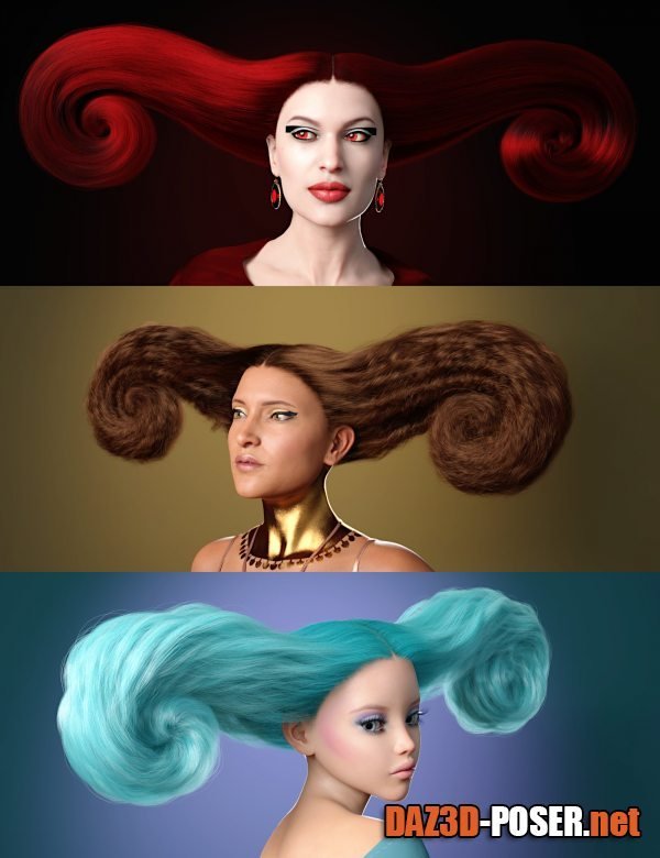 Dawnload Tauriella Hair for Genesis 8 and 8.1 Females for free