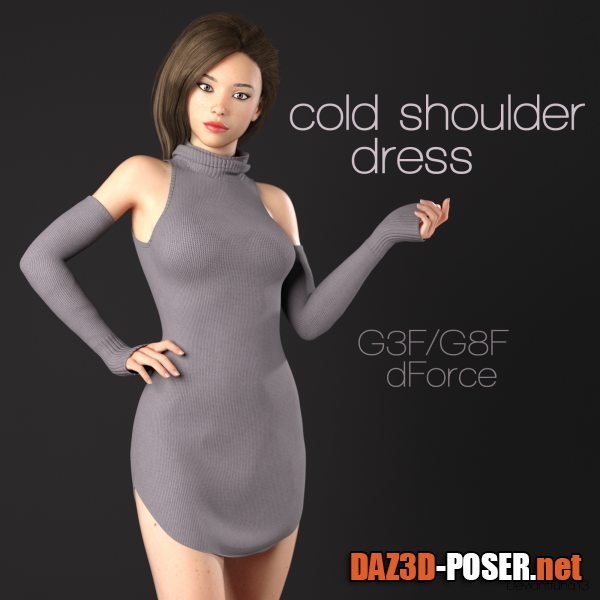 Dawnload dForce Cold Shoulder Dress for G3F and G8F for free