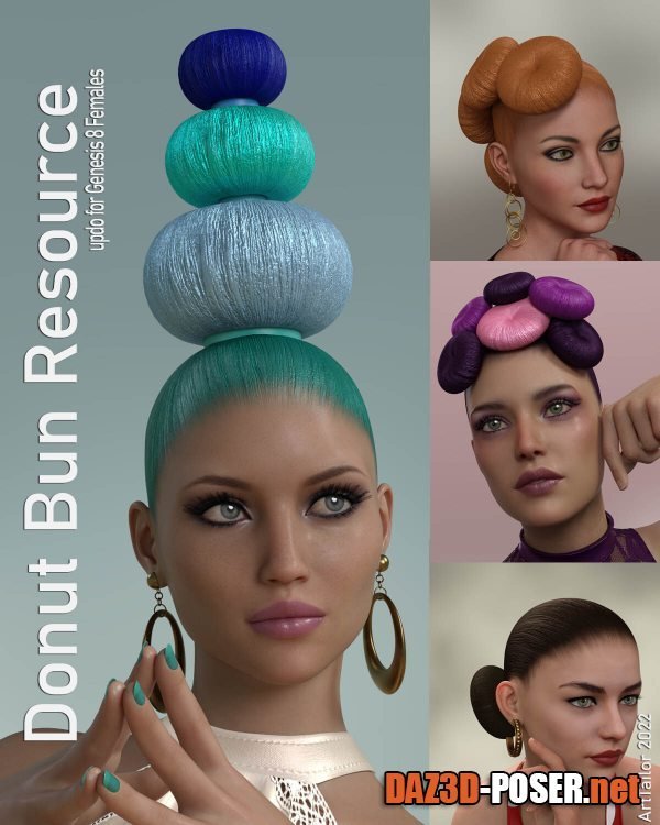 Dawnload Donut Bun Resource - Updo for Genesis 8 Female(s) for free