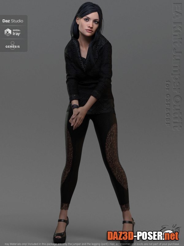 Dawnload EA dforce Knit Jumper Outfit for Genesis 8 Female for free