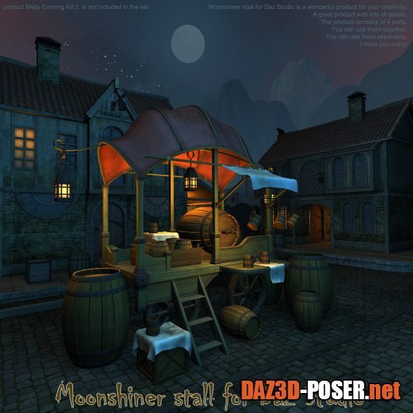 Dawnload Moonshiner stall for Daz Studio for free
