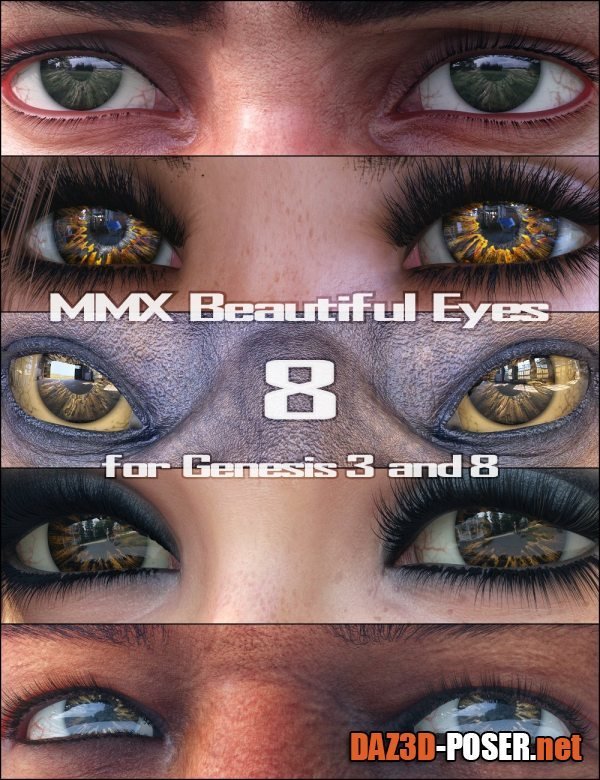 Dawnload MMX Beautiful Eyes 8 for Genesis 3, 8, and 8.1 for free
