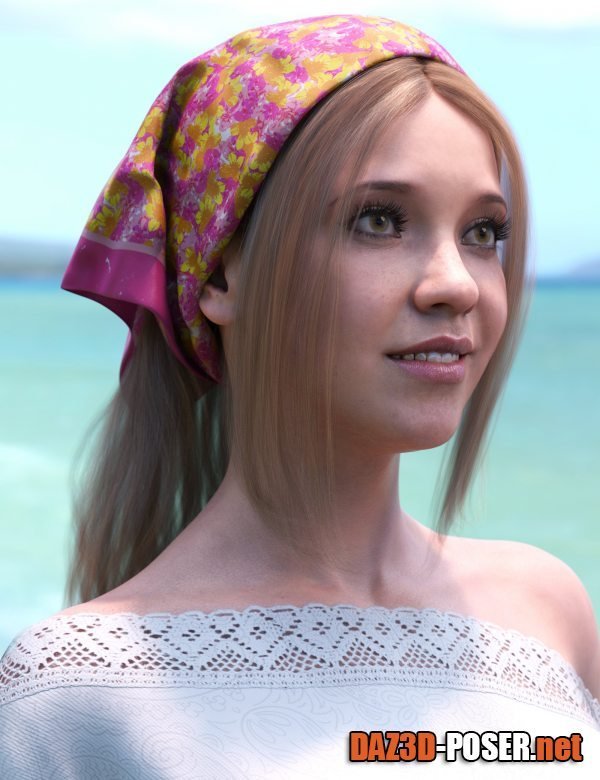 Dawnload Summer Scarf Hair for Genesis 8 Female for free