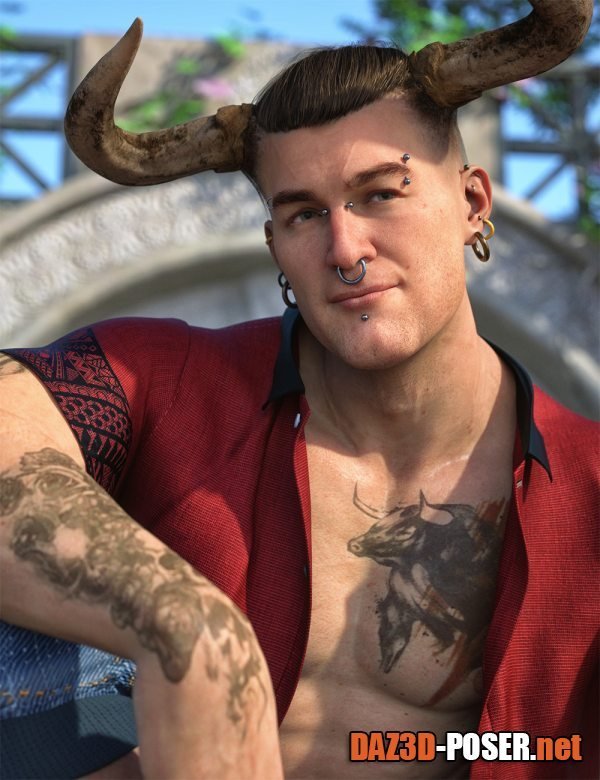 Dawnload Taurus Piercings Set for Genesis 8 and 8.1 Males for free