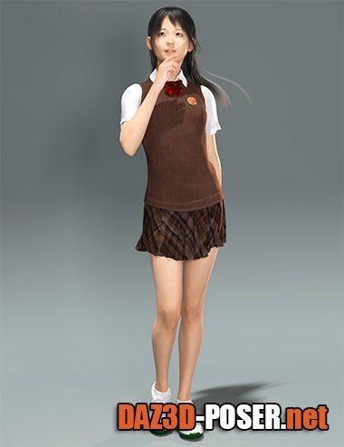Dawnload dForce Spring School Uniform for Genesis 8 and 8.1 Females for free