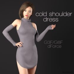 dForce Cold Shoulder Dress for G3F and G8F