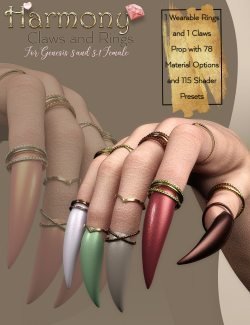 Harmony Claws and Rings for Genesis 8 and 8.1 Females