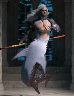Scarred Hierarchical Poses for Genesis 8 Male and FPE Shark Tail