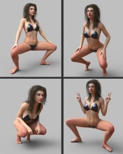 Squat Poses For Genesis 3 and 8 Females