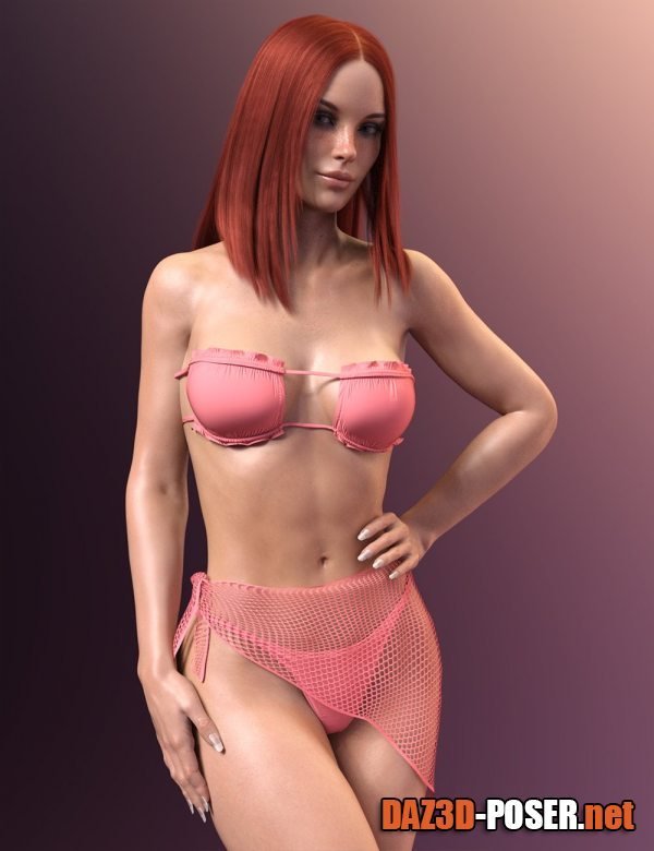 Dawnload X-Fashion Half Cup Bikini Set with dForce for Genesis 8 and 8.1 Females for free