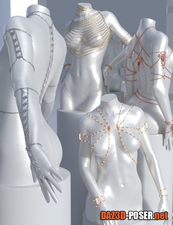Dawnload Body Chains 3 for Genesis 3 and 8.1 Females for free