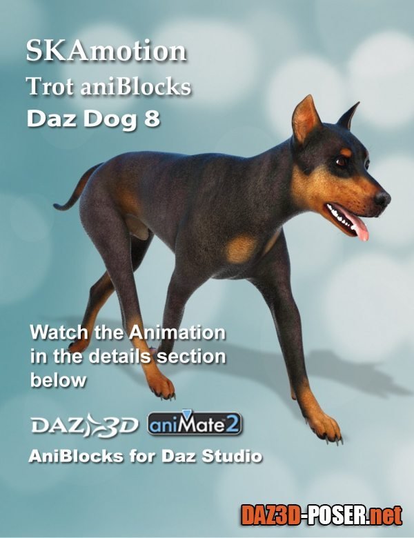Dawnload Daz Dog 8 Trot aniBlocks for free