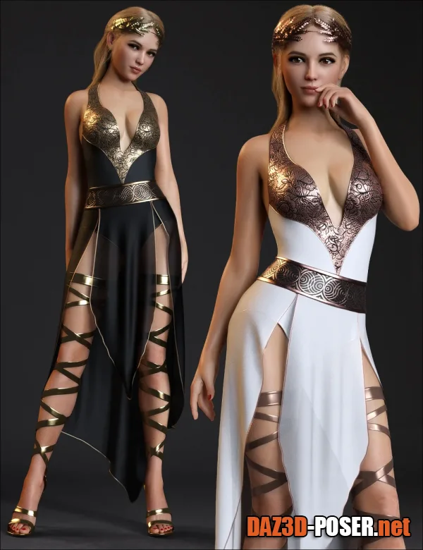 Dawnload dForce Greek Princess Outfit Set for Genesis 8 and 8.1 Females for free