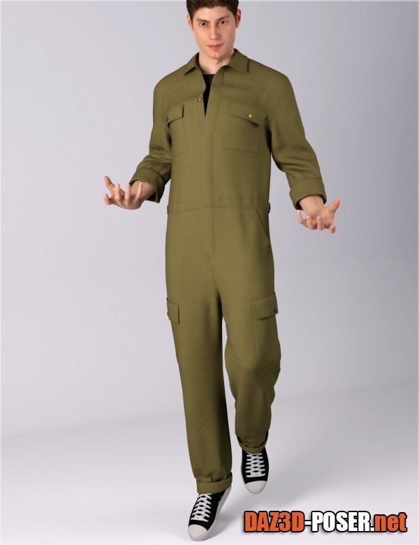 Dawnload dForce HnC Loose Jumpsuit Outfit for Genesis 8.1 Males for free