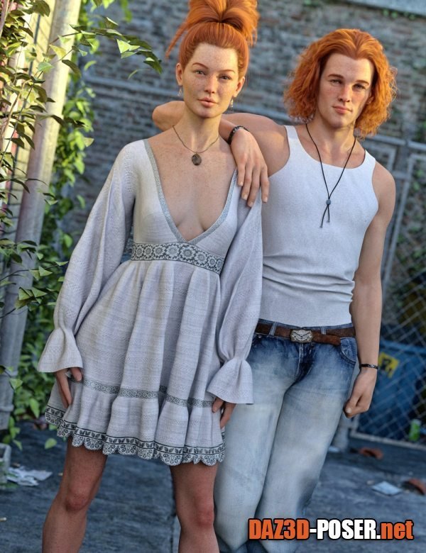 Dawnload Elven Siblings Poses for Genesis 8.1 Male and Female for free