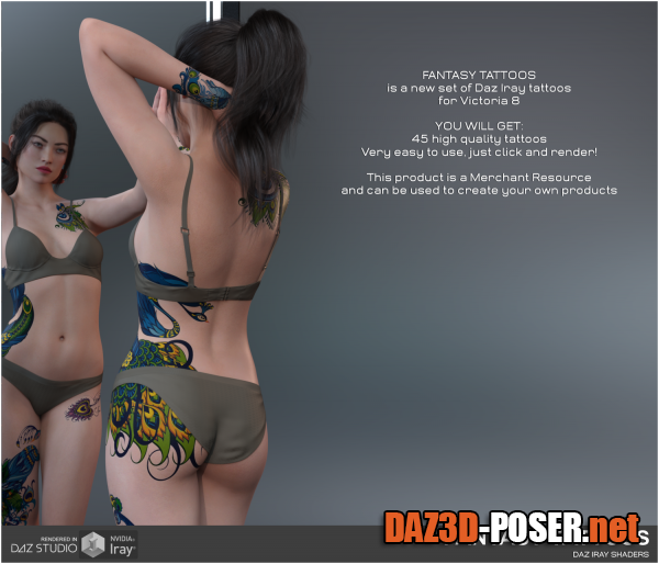 Dawnload Daz Iray – Fantasy Tattoos for free