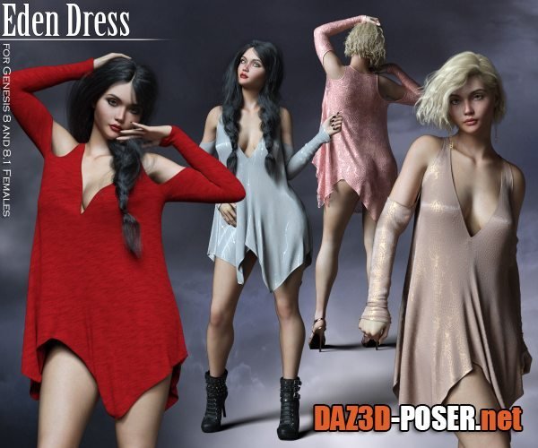 Dawnload Eden Dress for Genesis 8.0 and Genesis 8.1 Females for free