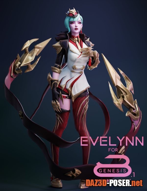 Dawnload Glorious Crimson Evelynn For Genesis 8 and 8.1 Female for free