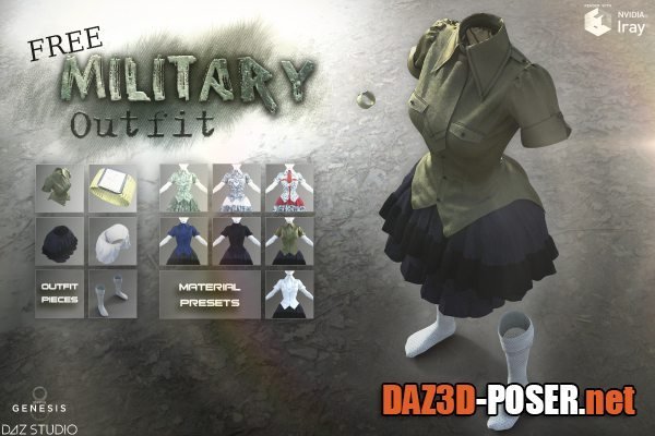 Dawnload Military Uniform for Genesis 8 Female for free