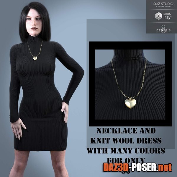 Dawnload Knit Wool Dress & Necklace for free