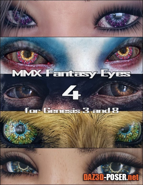 Dawnload MMX Fantasy Eyes 4 for Genesis 3, 8 and 8.1 for free