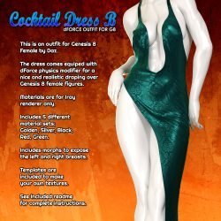 Exnem dForce Cocktail Dress B for Genesis 8 Female