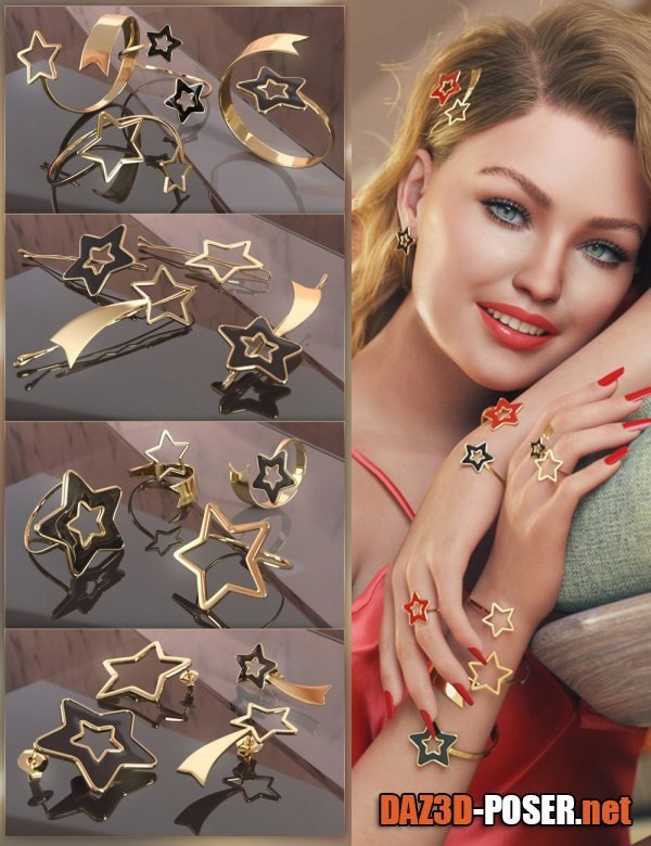 Dawnload VRV Stella Jewelry for Genesis 8 and 8.1 Females for free