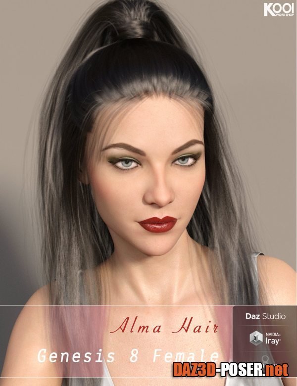 Dawnload Alma Hair for Genesis 8 Female(s) for free