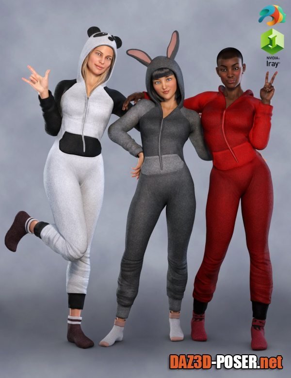 Dawnload Animal Onesie Outfit for Genesis 8 Female(s) for free
