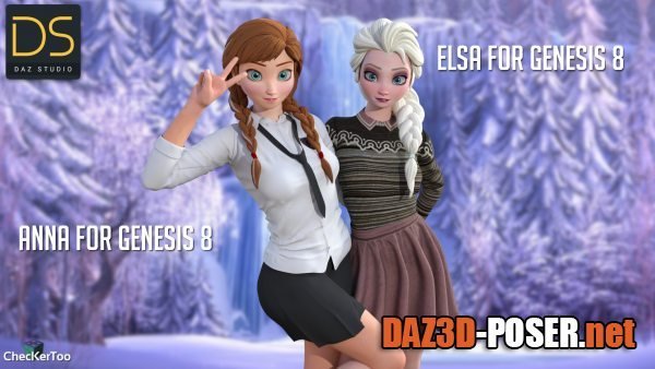Dawnload Anna and Elsa For G3F/G8F for free