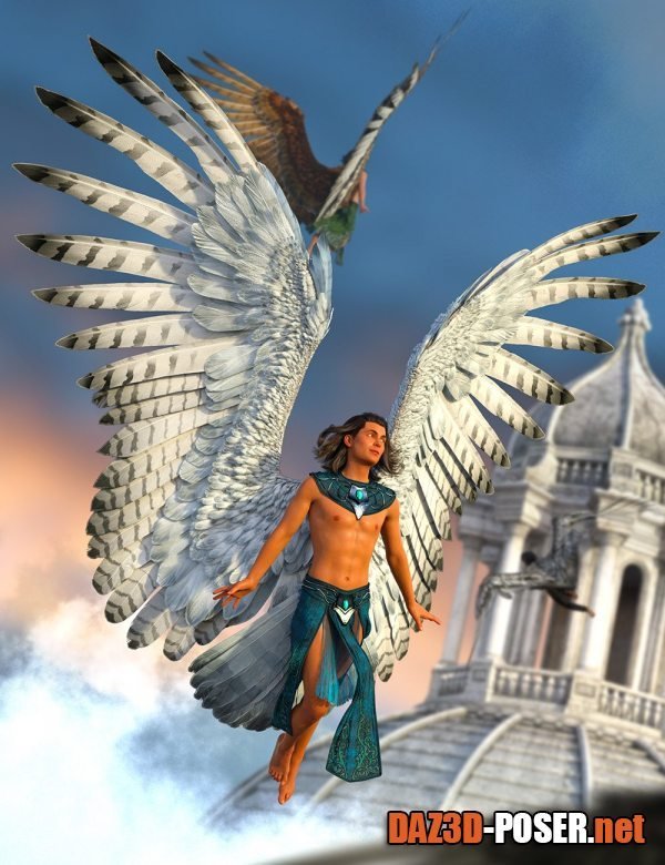 Dawnload Avija Wings and Tail for Genesis 8 and 8.1 Males for free