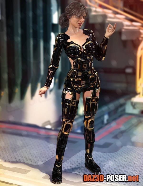 Dawnload Cyber Guardian Outfit for Genesis 8 and 8.1 Females for free