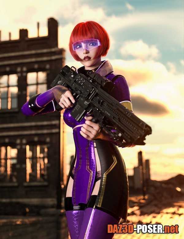 Dawnload Cyberpunk Droid Sniper Rifle Poses for Genesis 8 and 8.1 Female for free