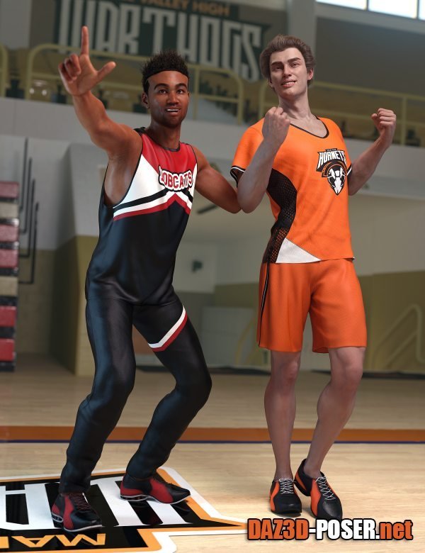 Dawnload dForce Cheerleading Squad Outfit for Genesis 8 and 8.1 Males for free