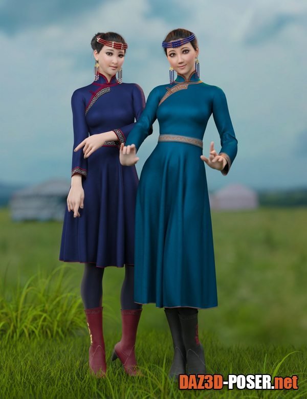Dawnload dForce MK Mongolian Dress for Genesis 8 and 8.1 Female for free