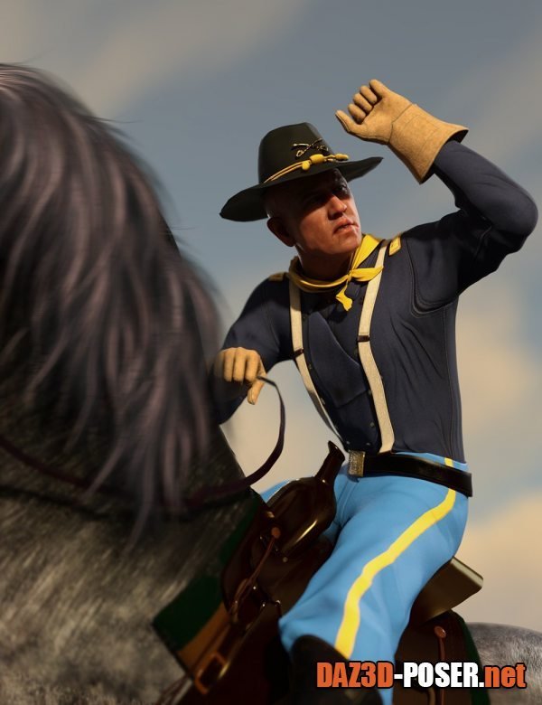 Dawnload dForce US Cavalry Outfit for Genesis 8 and 8.1 Males for free
