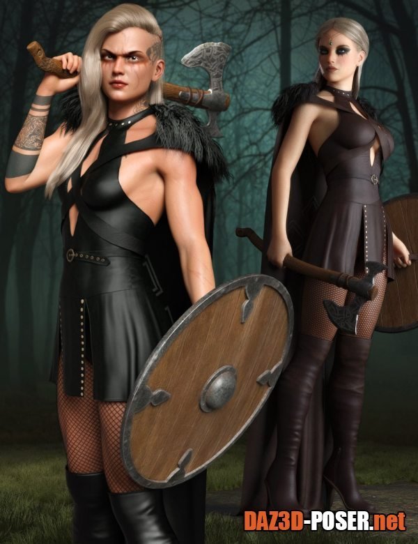 Dawnload dForce Viking Princess Outfit Set for Genesis 8 and 8.1 Females for free